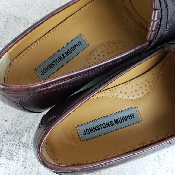Johnston & Murphy Men's Tassel Dress Loafers Shoes size 10.5W Ox Blood Burgundy - Picture 14 of 14